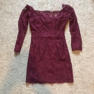 Red lace dress